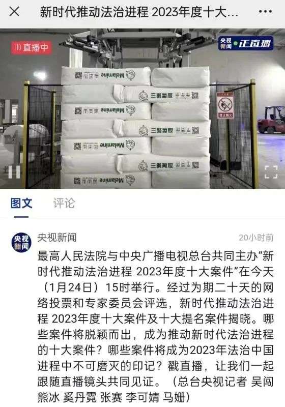 糊了麻将川金象“蜜胺”案入选“2023年度十大案件”(图2)